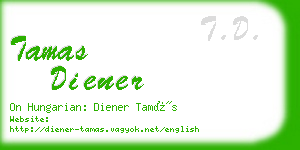 tamas diener business card